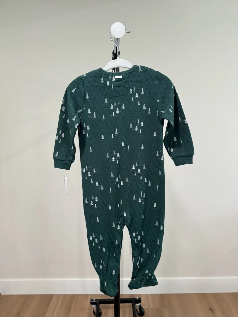 NWT FIRSTS by Petit Lem Alpine Tree Pointelle Infant Sleeper, Size 9 Month